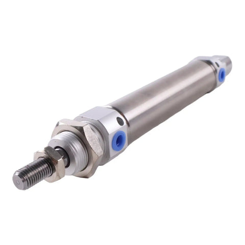 Double Acting Pneumatic Cylinder DSNU 25mm Bore 80mm Stroke PPV A 19247, steel industrial air cylinder for automation, front view