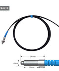 Diffuse Reflective Fiber Optic Sensor Probe With 2mm Outer Diameter, M6 Amplifier, 1m Cable, product dimensions shown.