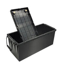 Heavy Duty Abs Lithium Battery Enclosure Box With Solid Screw Mounts And Plenty Of Room For Rolling Your Very Own Custom Energy Setup Today, open view showing interior.