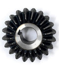 Top view of a Beefed-Up Bevel Gear Set 90 Degree 2 Module 20T with keyway, 12mm bore, carbon steel pinion for mechanical drive systems.