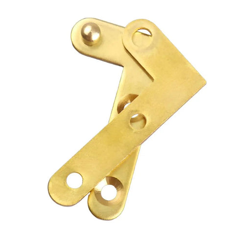 Close-up of 2 Pack Concealed Pivot Door Hinge Brass Gold for cabinets and doors, L shaped hidden pivot hinge.