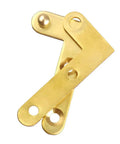 Hidden Brass Gold L Shaped Pivot Hinge 2 Pack For Cabinets And Doors Concealed, showing close-up view of brass material and hinge design.