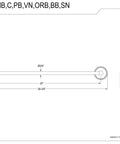 Diagram of Victorian 4-Piece 24-Inch Towel Bar Set in Brushed Nickel with measurements for traditional bathrooms.