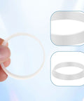 10 Pack Silicone Seal Rings For Drain Pipes And Sinks No Brainer Rubber Gasket Washers For One And a Half Inch Waste Lines Cone Seal Ring For Leak Proof Kitchen Bathroom Outdoor Plumbing White Set, white silicone ring close-up