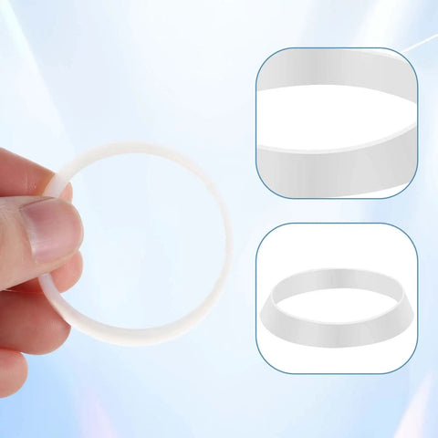 10 Pack Silicone Seal Rings For Drain Pipes And Sinks No Brainer Rubber Gasket Washers For One And a Half Inch Waste Lines Cone Seal Ring For Leak Proof Kitchen Bathroom Outdoor Plumbing White Set, white silicone ring close-up