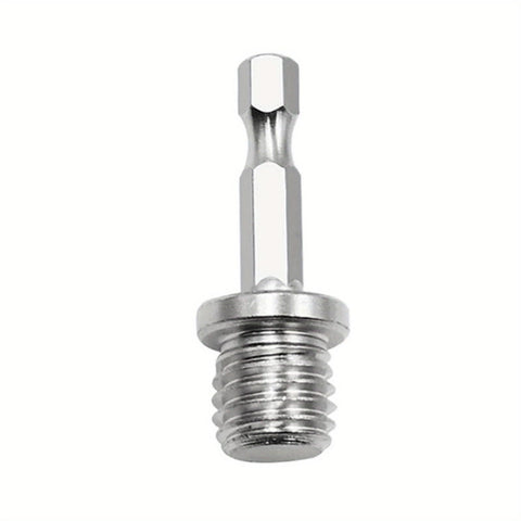 Heavy Duty Quarter Inch Hex Shank Drill Adapter With M14 Screw Thread connecting rod, made of high speed steel for angle grinders.