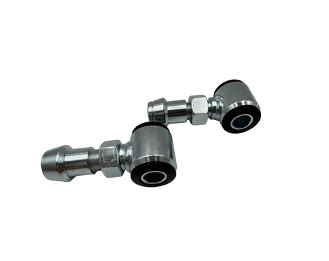 Three Quarter Inch Universal Heim Joint Rod End Kit With Chromoly Joints For Panhard And Four Link Suspension Includes Jam Nut Polyurethane Bushings Five Eighth Inch Dom Crush Sleeves Weld In Bungs For One And Quarter Inch Tube Rear Suspension, pair of rod ends
