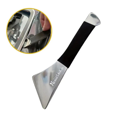 Stainless Steel Skid Plate For Car Interior And Exterior Protection, Rearview Mirror Removal Tool with sharp edge and grip