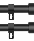 Beefy Heavy Duty Black Curtain Rod Set 28 To 48 Inch 2 Pack Five Eighths Inch Diameter Drapery Rods With Brackets