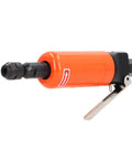 Lightweight Pneumatic Straight Die Grinder Compact Air Powered Tool Delivers Knockout Torque With Smooth Spin Balance and Grippy Comfort For Serious Metalworking Jobs view from side showing steel housing and trigger.