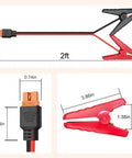 XT60i To Alligator Clip Cable 10AWG Extension, XT60i Female Connector, 8A Plus High Current LiPo RC Battery, 2ft cable measurements