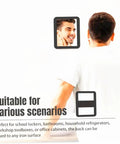Man using Magnetic Locker Mirror 5 x 7 Inches Real Glass With Strong Magnetic Backing For School Lockers Bathroom Office Cabinets