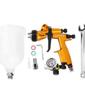 Heavy-Duty 1.3mm Gravity Paint Sprayer With High Atomization Pneumatic Airbrush kit, includes gravity cup and accessories.