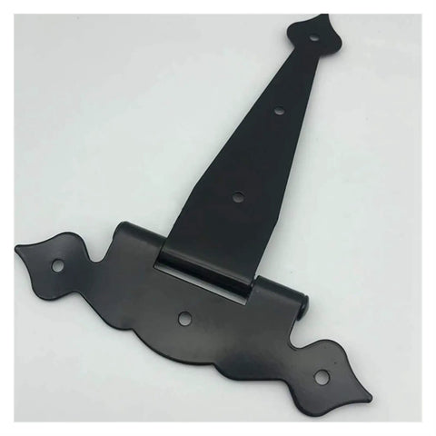 Heavy Duty Iron T Strap Hinges For Barn Doors And Wood Sheds Built Different Includes Mounting Hardware, detailed view of hinge.