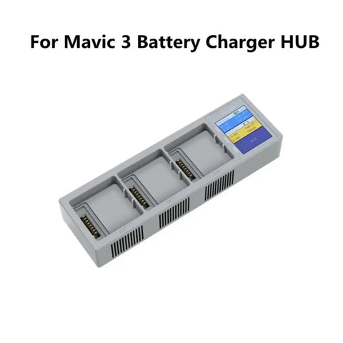 3-Battery Simultaneous Drone Charger with Digital Display for Mavic 3 Series, fast safe charging hub with three slots and display