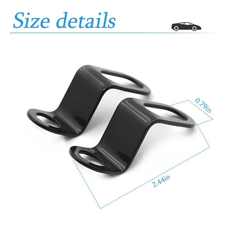 2pc AUCELI rear turn signal brackets, black L-shaped motorcycle indicator light relocation mounts with 12mm holes