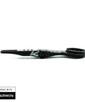 Side view of integrated handlebar system bicycle computer mount for Garmin and Wahoo GPS devices, durable black aluminum.