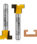 Heavy Duty T Slot Router Bits With Sharp Carbide Tips For Cutting T Track And Slatwall Grooves In Woodworks Featuring Sturdy One Quarter Shank And Real World Five Eighths Inch Depth Packed Well In A Trustworthy Two Pack That Knocks It Out Like A Pro, showcasing carbide tips and shanks.
