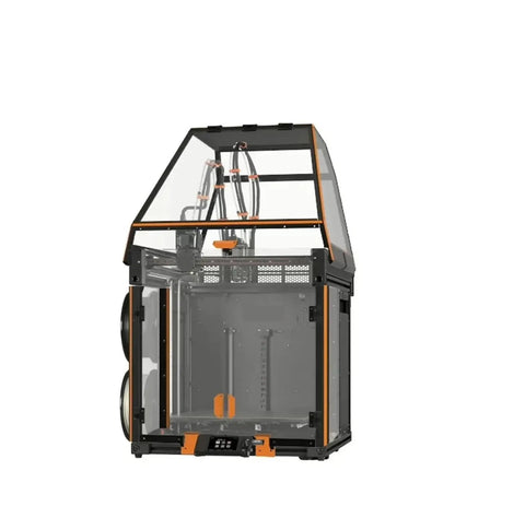 Legit Minimal Polycarbonate 3D Printer Enclosure Kit With Custom Printable Frames And Fully Loaded Hardware For Tight Draft Shielding Plus Crisp Window Panes Compatible With Popular Models, front angle view.