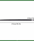 Beefy Heavy Duty Two Pack 49 Inch Hay Bale Forks For Tractor Loaders With 4500 Pound Capacity side view with measurements
