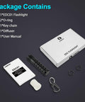 Package contents of Pocket EDC Keychain Flashlight Delivers 120 Lumens With XPG3 LED Runs Up To 36 Hours On A AAA Battery