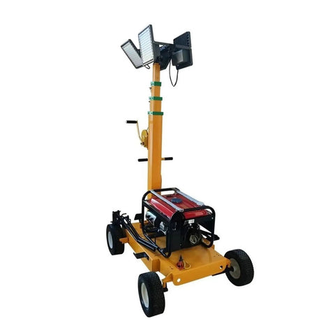 Heavy Duty Portable Manual Telescopic Lift Mast Hella Durable Hydraulic Pole With Quick Adjust Lock For Mobile Lighting And Antenna Mounting Universal Top Plate Rig Ready Setup with flood lights.