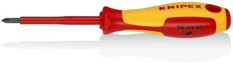 P2 insulated screwdriver from Six Piece 1000V Insulated Slotted And P1 P2 Screwdriver Set for electrical work, yellow and red handle