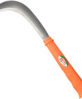 Heavy Duty Weeding Sickle and Grass Machete with Curved Carbon Steel Blade, orange ergonomic handle, 16.9 inch blade
