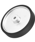 Pro Grade 250Mm Polyurethane Encoder Measuring Wheel With Legit Anti Slip Rubber Tread and Rock Solid Aluminum Housing base view