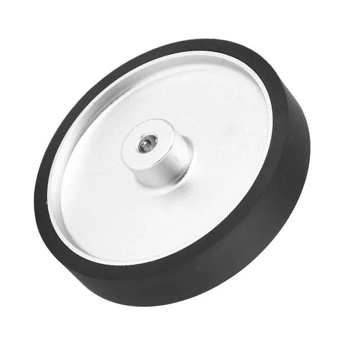 Pro Grade 250Mm Polyurethane Encoder Measuring Wheel With Legit Anti Slip Rubber Tread and Rock Solid Aluminum Housing base view