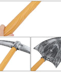 Two Piece Pickaxe And Spade Costume Prop Set For Party Favors And Photo Booths, Lightweight Sponge Miner Tools close-up details.