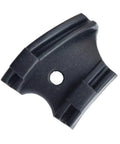 Black Bottom Bracket Cable Guide Plate for Bikes, plastic, single screw hole, smooth action, channels derailleur cables efficiently.