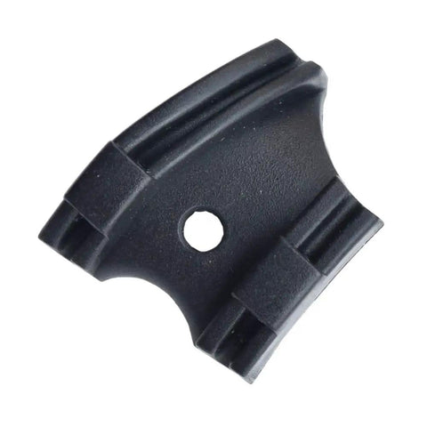 Black Bottom Bracket Cable Guide Plate for Bikes, plastic, single screw hole, smooth action, channels derailleur cables efficiently.