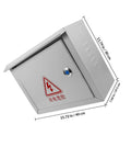 Weatherproof Metal Electrical Junction Box Outdoor Enclosure 300x400x160mm side view with safety warning for charging stations