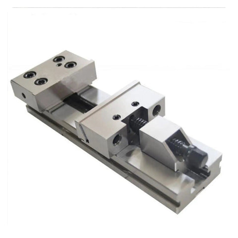 GT125 Precision Milling Vise With Quick Adjust Slide Bar, heavy-duty modular design, compact CNC machine clamp.