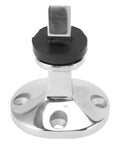 Heavy Duty 316 Stainless Steel Door Stopper With Polished Roller Design For Secure Fixation On Boats RVs Homes Yachts And Ships, close-up view.