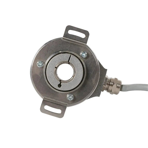 Front view of Incremental Rotary Encoder For Industrial Automation 8.5020 High Precision Hall Effect Encoder with metal casing.
