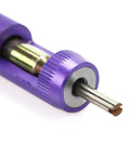 Close-up of a tool component from the 50 Piece M10-24 x 1.5D Thread Repair Insert Kit For Aluminum And Lightweight Metals Helical Style Thread Inserts Installation Kit Easy Install For Restoring Stripped Threads And Rebuilding Strength.
