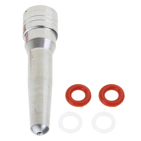 Stainless Steel Milk Frothing Nozzle Rod Tip For Espresso Machines Barista Grade Accessory For Smooth Velvety Foam Built For Home And Commercial Use Durable Stainless Construction Fits EC685 And Similar Models with red and white rings