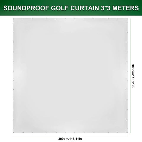 Plug And Play Golf Simulator Impact Screen For Indoor And Outdoor Use Easy To Install High Impact Resistance And Sound Absorbing Projection Screen For Clear Training And Vivid Projected Visuals, 3x3 meters.