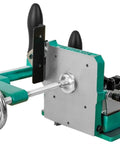 Heavy Duty Woodworking Tenoning Machine Desktop Drilling Jig For Dead On Alignment square table saw fixture with clamps and knobs.