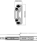 Diagram of soft close drawer slides heavy duty drawer runners with 53mm ball bearing locking slides full extension up to 120kg load