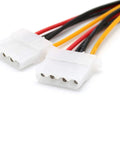 Two Pack 4 Pin Power Supply Y Splitter Cable Kit Internal Extension Cable 2 Female To 1 Male Connectors 20 Cm Length Ideal For IDE Hard Drives And CD DVD Drives