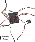 DIY 12V Kids Electric Car Wiring Kit with control box, wires, switch, charging socket for ride-on cars.