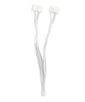 Fresh Sleeved Pcie 5.0 Extension Cable For Dope Gpu Power Delivery And Tight Rig Routing With Dependable 16 Awg Wiring built for Nvidia Rtx 4090 4080 and 3090 Ti 4 to 8 Pin Adapter, showcasing white wiring and connectors.