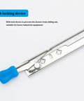 Beefy 30 Inch Drawer Slides With Lock, Full Extension Ball Bearing Rails, Side Mount Glide Tracks, locking device detail