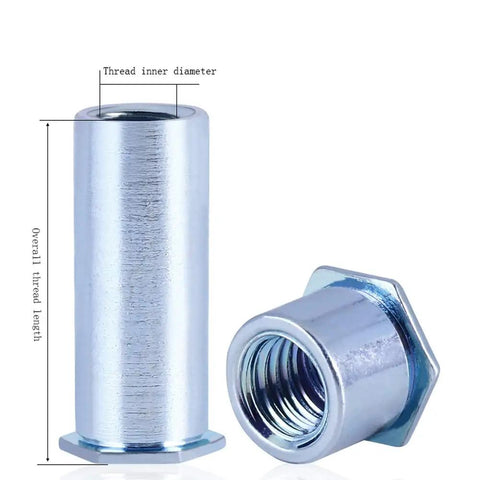 Forty Piece Heavy Duty Hexagon Blind Hole Rivet Nuts Carbon Steel Galvanized M2.5x6mm Deep Knurl Press Fit Threaded Inserts Rock Solid Grip Built Tough Hassle Free Install
