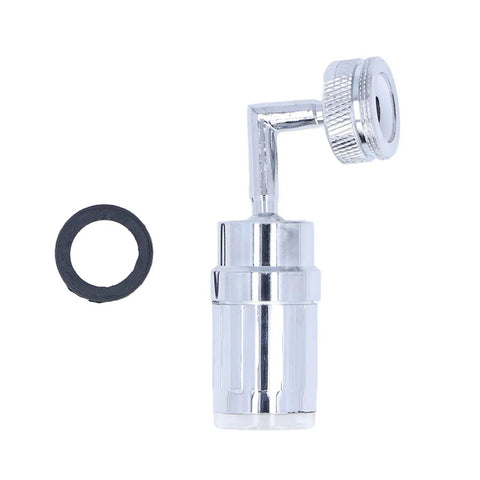 Maqulae LED Water Faucet with Temperature Control, 3/4in External Thread, chrome finish faucet attachment with rubber washer.