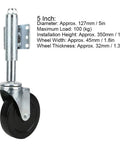 5 Inch Spring Loaded Rubber Door Wheel Caster Built Like A Tank For Zero Hassle Rolling On Rough Outdoors Heavy Duty Universal Gate Roller with silver mounting bracket