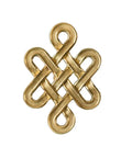 Gold Chinese Knot Cabinet Pull Handle with Single Hole Design for wardrobes, cabinets, and dressers, front view.